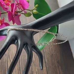 SILVER 20" DIAMOND CUT ROPE CHAIN